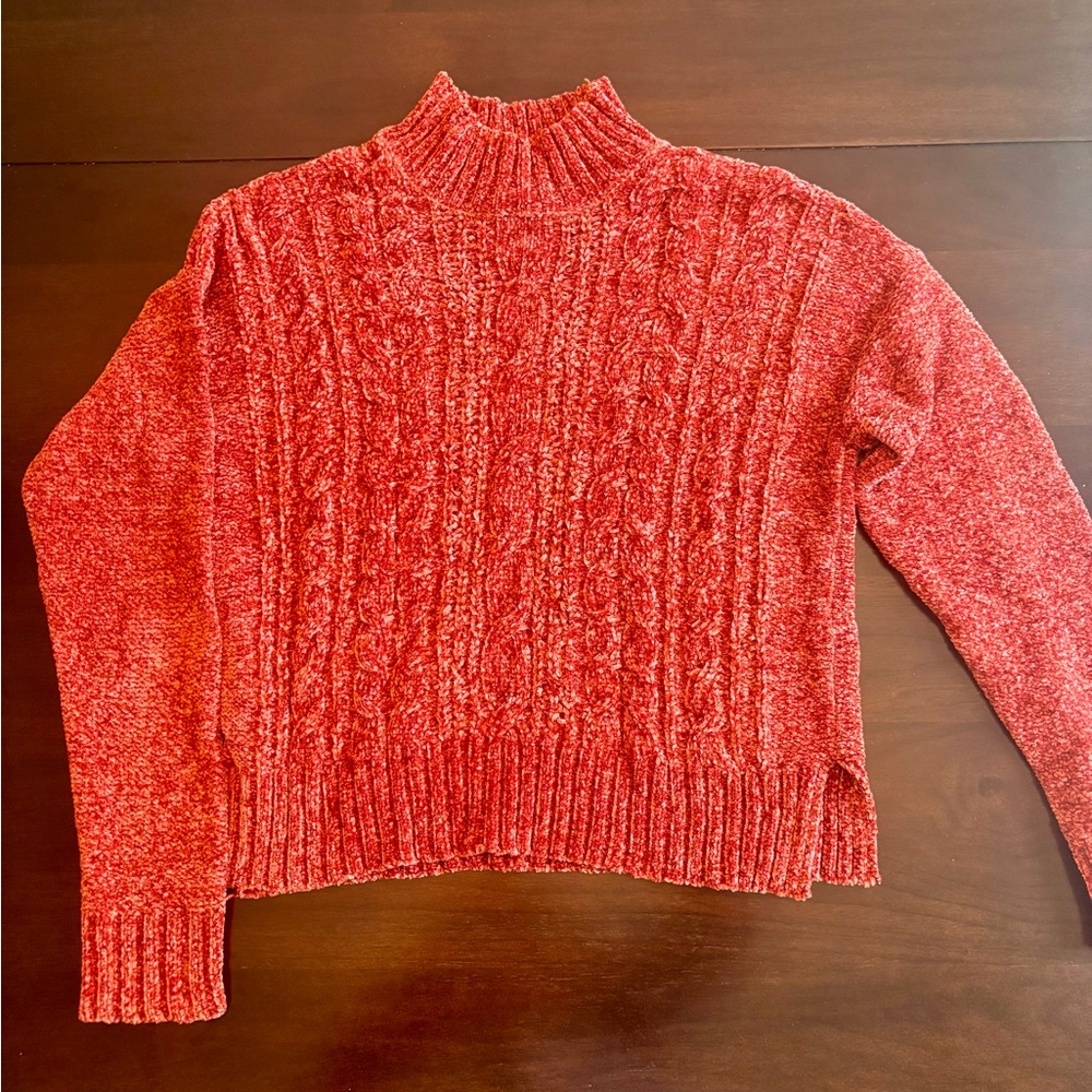 Women's Burnt Orange Cable Knit Sweater